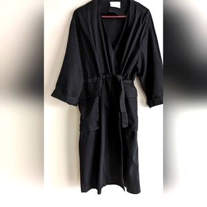 OAK + FORT Wrap Oversized Trench Kimono Coat Black SMALL SIZE 2-8